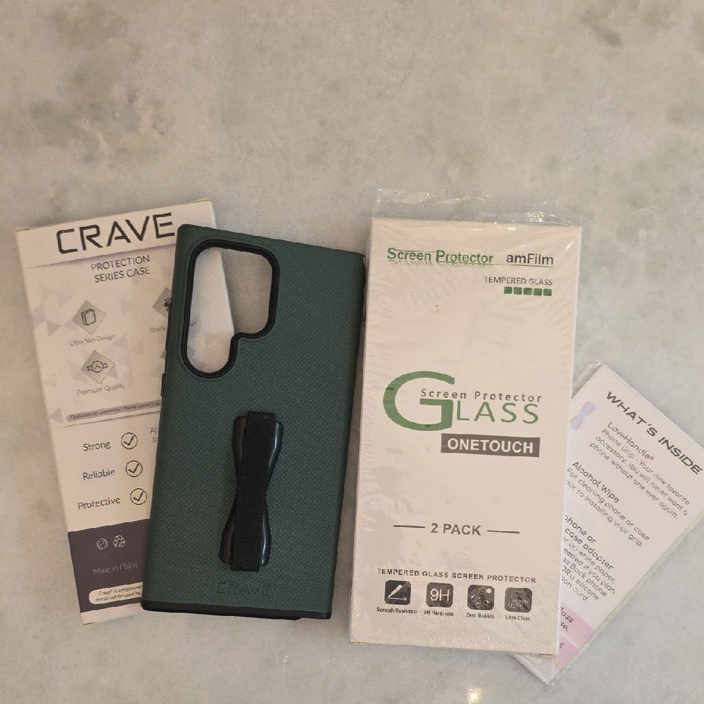 S24 ULTRA Crave Phone Case, Screen Protector+Lense Protector, LoveHandle Grip